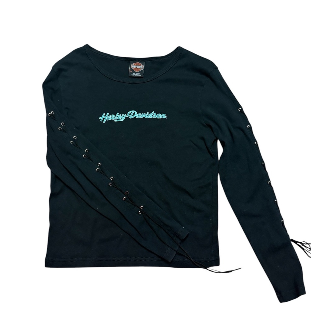 Harley Davidson Lace Up Shirt, XL, Measurements included